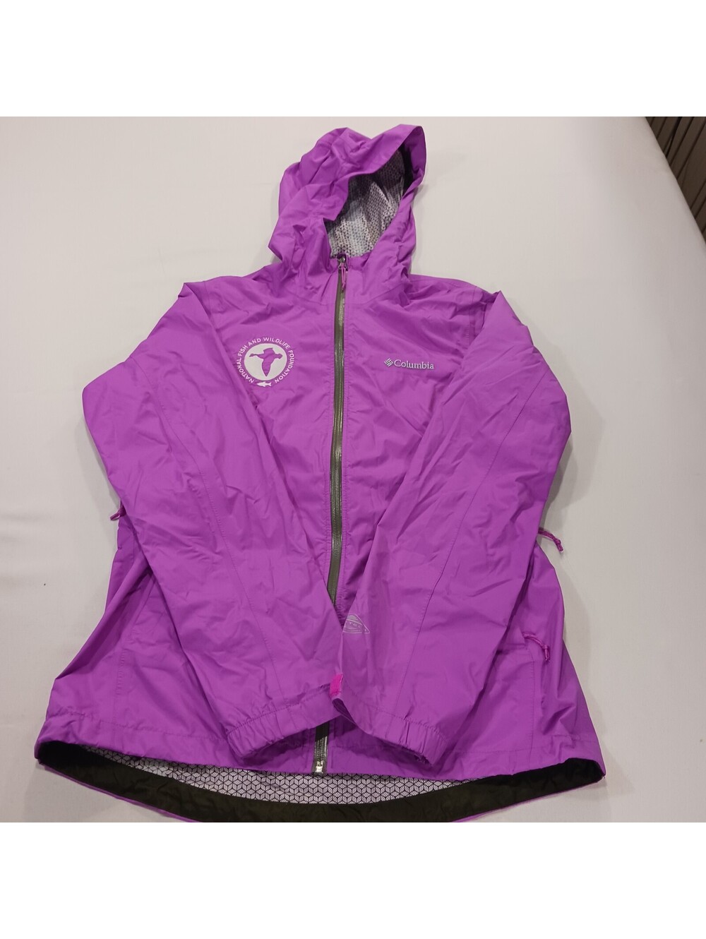 Columbia Windbreaker Jacket Women's Size Small Purple Hooded Full Zip RL2023